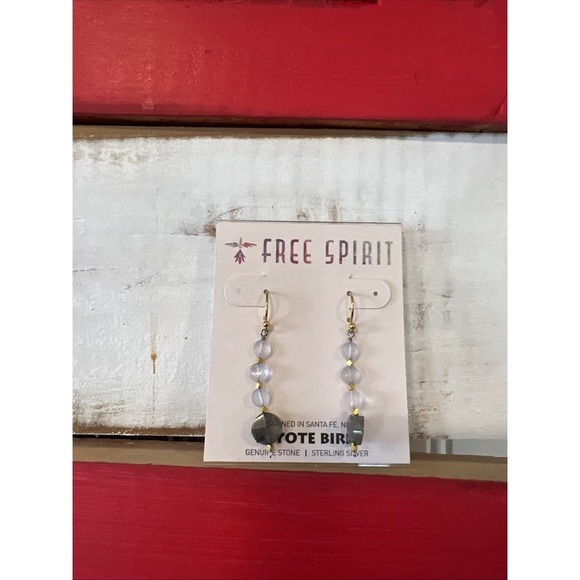 Peyote Bird Earrings Free Spirit genuine stone sterling silver Santa Fe NM - Picture 1 of 4
